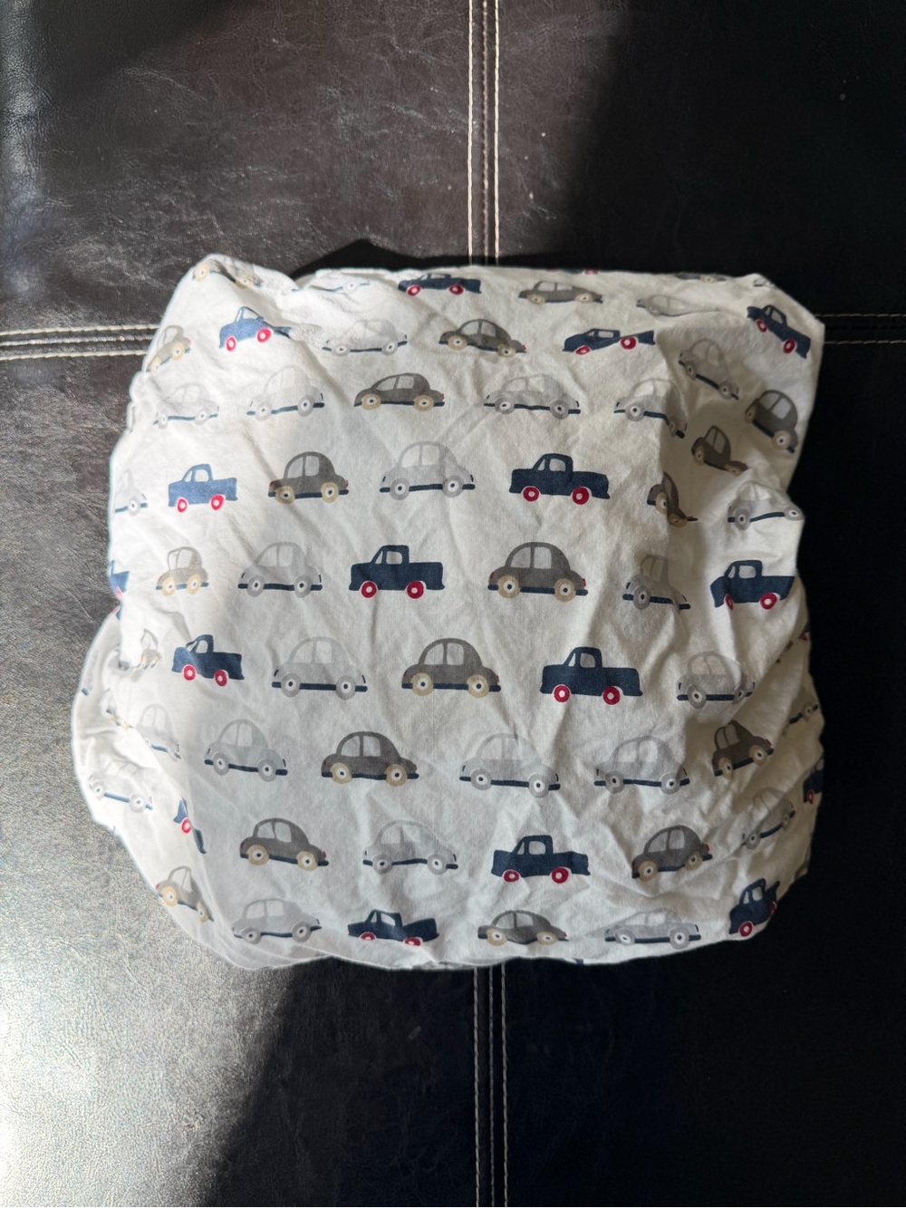 Lambs & Ivy - Blue, Gray & Tan Car Print - Fitted Crib/Toddler Bed Sheet